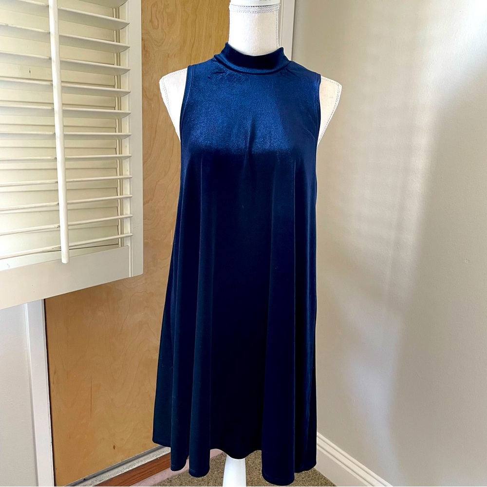 Blue velvet dress